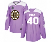 Men's Boston Bruins #40 Tuukka Rask Authentic Purple Fights Cancer Practice 2019 Stanley Cup Final Bound Hockey Jersey