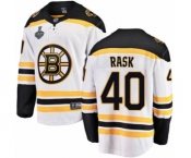 Men's Boston Bruins #40 Tuukka Rask Authentic White Away Fanatics Branded Breakaway 2019 Stanley Cup Final Bound Hockey Jersey