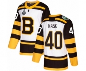 Men's Boston Bruins #40 Tuukka Rask Authentic White Winter Classic 2019 Stanley Cup Final Bound Hockey Jersey