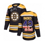Men's Boston Bruins #42 David Backes Authentic Black USA Flag Fashion 2019 Stanley Cup Final Bound Hockey Jersey