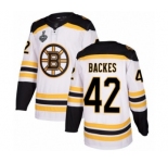 Men's Boston Bruins #42 David Backes Authentic White Away 2019 Stanley Cup Final Bound Hockey Jersey