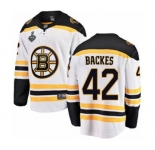 Men's Boston Bruins #42 David Backes Authentic White Away Fanatics Branded Breakaway 2019 Stanley Cup Final Bound Hockey Jersey