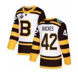 Men's Boston Bruins #42 David Backes Authentic White Winter Classic 2019 Stanley Cup Final Bound Hockey Jersey