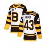 Men's Boston Bruins #43 Danton Heinen Authentic White Winter Classic 2019 Stanley Cup Final Bound Hockey Jersey