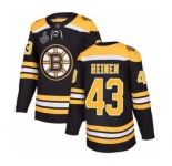 Men's Boston Bruins #43 Danton Heinen Premier Black Home 2019 Stanley Cup Final Bound Hockey Jersey