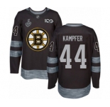 Men's Boston Bruins #44 Steven Kampfer Authentic Black 1917-2017 100th Anniversary 2019 Stanley Cup Final Bound Hockey Jersey