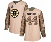 Men's Boston Bruins #44 Steven Kampfer Authentic Camo Veterans Day Practice 2019 Stanley Cup Final Bound Hockey Jersey