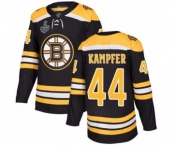 Men's Boston Bruins #44 Steven Kampfer Premier Black Home 2019 Stanley Cup Final Bound Hockey Jersey