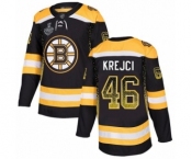 Men's Boston Bruins #46 David Krejci Authentic Black Drift Fashion 2019 Stanley Cup Final Bound Hockey Jersey