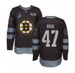 Men's Boston Bruins #47 Torey Krug Authentic Black 1917-2017 100th Anniversary 2019 Stanley Cup Final Bound Hockey Jersey