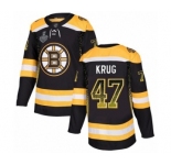Men's Boston Bruins #47 Torey Krug Authentic Black Drift Fashion 2019 Stanley Cup Final Bound Hockey Jersey