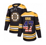 Men's Boston Bruins #47 Torey Krug Authentic Black USA Flag Fashion 2019 Stanley Cup Final Bound Hockey Jersey