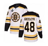 Men's Boston Bruins #48 Matt Grzelcyk Authentic White Away 2019 Stanley Cup Final Bound Hockey Jersey
