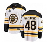 Men's Boston Bruins #48 Matt Grzelcyk Authentic White Away Fanatics Branded Breakaway 2019 Stanley Cup Final Bound Hockey Jersey