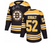 Men's Boston Bruins #52 Sean Kuraly Premier Black Home 2019 Stanley Cup Final Bound Hockey Jersey