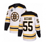 Men's Boston Bruins #55 Noel Acciari Authentic White Away 2019 Stanley Cup Final Bound Hockey Jersey