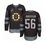 Men's Boston Bruins #56 Axel Andersson Authentic Black 1917-2017 100th Anniversary 2019 Stanley Cup Final Bound Hockey Jersey
