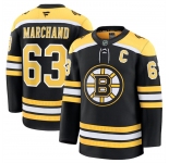 Men's Boston Bruins #63 Brad Marchand Black 2024-25 Home Stitched Hockey Jersey