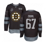 Men's Boston Bruins #67 Jakub Zboril Authentic Black 1917-2017 100th Anniversary 2019 Stanley Cup Final Bound Hockey Jersey