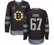 Men's Boston Bruins #67 Jakub Zboril Authentic Black 1917-2017 100th Anniversary 2019 Stanley Cup Final Bound Hockey Jersey