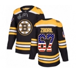 Men's Boston Bruins #67 Jakub Zboril Authentic Black USA Flag Fashion 2019 Stanley Cup Final Bound Hockey Jersey
