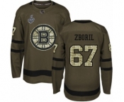Men's Boston Bruins #67 Jakub Zboril Authentic Green Salute to Service 2019 Stanley Cup Final Bound Hockey Jersey