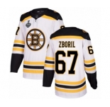 Men's Boston Bruins #67 Jakub Zboril Authentic White Away 2019 Stanley Cup Final Bound Hockey Jersey