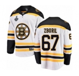 Men's Boston Bruins #67 Jakub Zboril Authentic White Away Fanatics Branded Breakaway 2019 Stanley Cup Final Bound Hockey Jersey