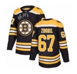 Men's Boston Bruins #67 Jakub Zboril Premier Black Home 2019 Stanley Cup Final Bound Hockey Jersey