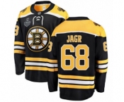 Men's Boston Bruins #68 Jaromir Jagr Authentic Black Home Fanatics Branded Breakaway 2019 Stanley Cup Final Bound Hockey Jersey