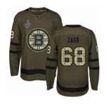 Men's Boston Bruins #68 Jaromir Jagr Authentic Green Salute to Service 2019 Stanley Cup Final Bound Hockey Jersey
