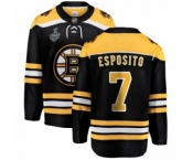 Men's Boston Bruins #7 Phil Esposito Authentic Black Home Fanatics Branded Breakaway 2019 Stanley Cup Final Bound Hockey Jersey