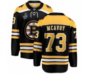 Men's Boston Bruins #73 Charlie McAvoy Authentic Black Home Fanatics Branded Breakaway 2019 Stanley Cup Final Bound Hockey Jersey