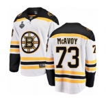 Men's Boston Bruins #73 Charlie McAvoy Authentic White Away Fanatics Branded Breakaway 2019 Stanley Cup Final Bound Hockey Jersey