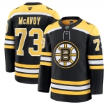 Men's Boston Bruins #73 Charlie McAvoy Black 2024-25 Home Stitched Hockey Jersey
