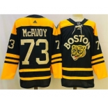 Men's Boston Bruins #73 Charlie McAvoy Black Classic Primegreen Stitched Jersey