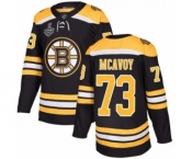 Men's Boston Bruins #73 Charlie McAvoy Premier Black Home 2019 Stanley Cup Final Bound Hockey Jersey