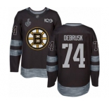 Men's Boston Bruins #74 Jake DeBrusk Authentic Black 1917-2017 100th Anniversary 2019 Stanley Cup Final Bound Hockey Jersey