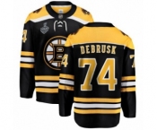 Men's Boston Bruins #74 Jake DeBrusk Authentic Black Home Fanatics Branded Breakaway 2019 Stanley Cup Final Bound Hockey Jersey