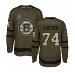 Men's Boston Bruins #74 Jake DeBrusk Authentic Green Salute to Service 2019 Stanley Cup Final Bound Hockey Jersey