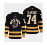Men's Boston Bruins #74 Jake DeBrusk Black Classic Primegreen Stitched Jersey