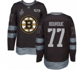 Men's Boston Bruins #77 Ray Bourque Authentic Black 1917-2017 100th Anniversary 2019 Stanley Cup Final Bound Hockey Jersey