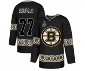 Men's Boston Bruins #77 Ray Bourque Authentic Black Team Logo Fashion 2019 Stanley Cup Final Bound Hockey Jersey