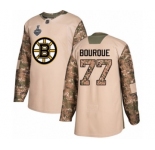 Men's Boston Bruins #77 Ray Bourque Authentic Camo Veterans Day Practice 2019 Stanley Cup Final Bound Hockey Jersey