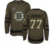 Men's Boston Bruins #77 Ray Bourque Authentic Green Salute to Service 2019 Stanley Cup Final Bound Hockey Jersey