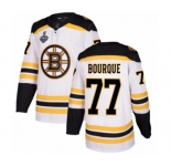 Men's Boston Bruins #77 Ray Bourque Authentic White Away 2019 Stanley Cup Final Bound Hockey Jersey