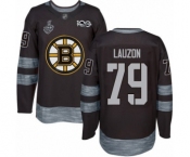 Men's Boston Bruins #79 Jeremy Lauzon Authentic Black 1917-2017 100th Anniversary 2019 Stanley Cup Final Bound Hockey Jersey