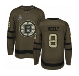 Men's Boston Bruins #8 Cam Neely Authentic Green Salute to Service 2019 Stanley Cup Final Bound Hockey Jersey