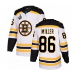Men's Boston Bruins #86 Kevan Miller Authentic White Away 2019 Stanley Cup Final Bound Hockey Jersey