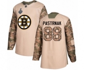 Men's Boston Bruins #88 David Pastrnak Authentic Camo Veterans Day Practice 2019 Stanley Cup Final Bound Hockey Jersey